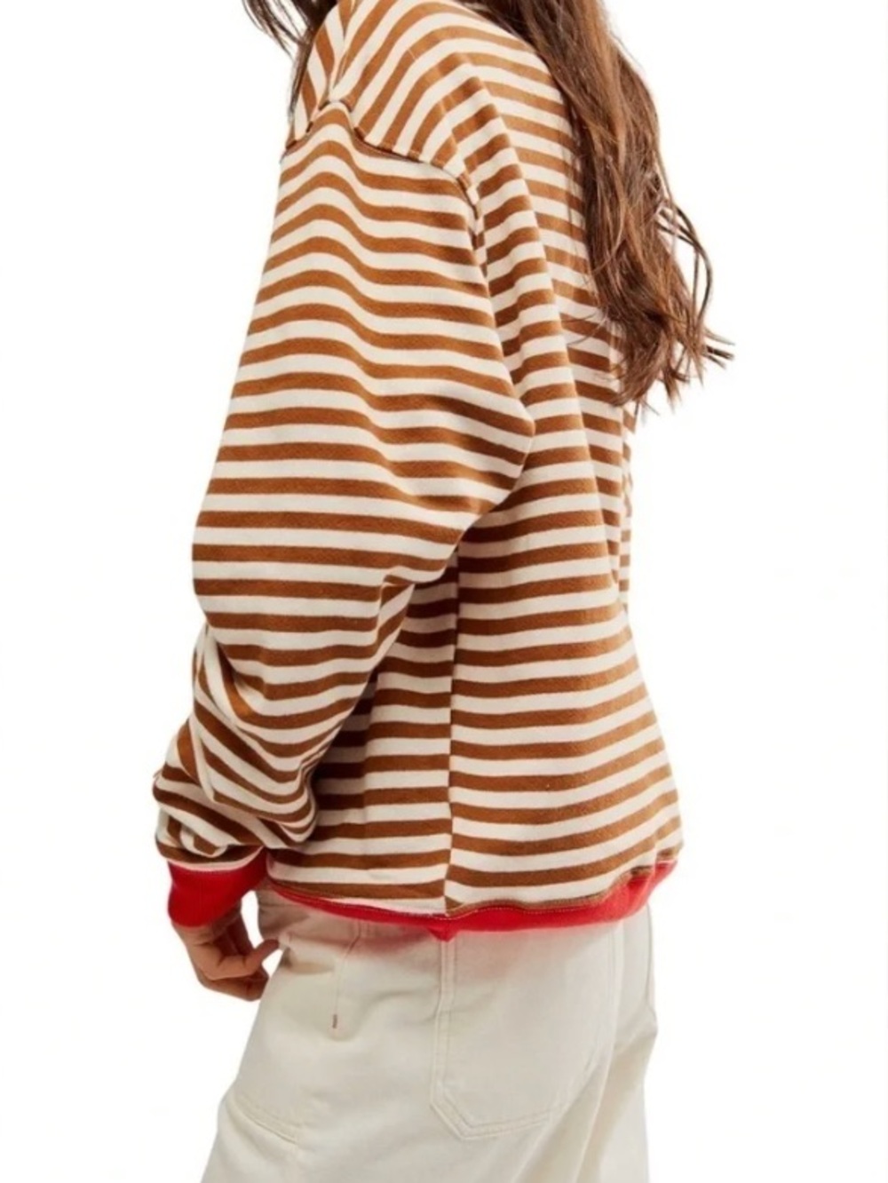 Free People Classic Striped Oversized Crewneck